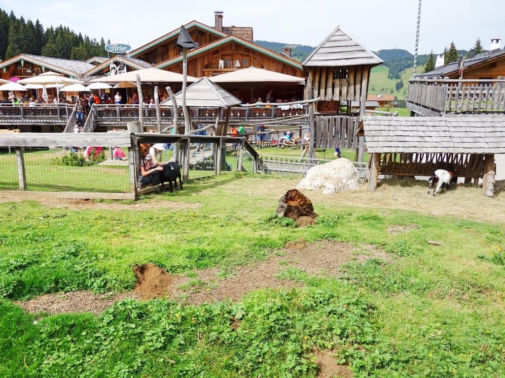 Seiser Alm Dolomiten Wanderweg mit Kindern Naturpfad Baumhaus