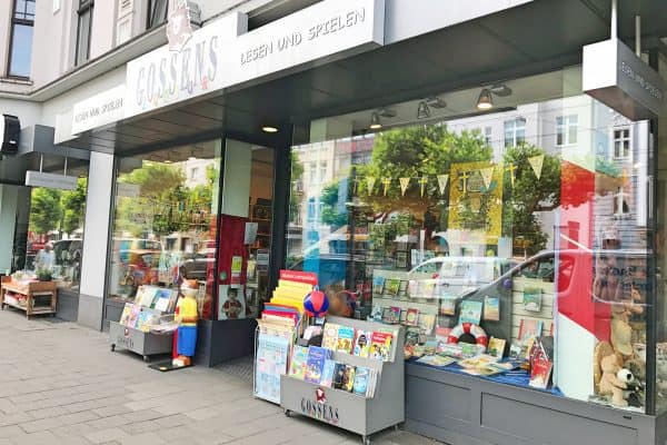 Kinderbuchhanldung Gossens junior in Düsseldorf Oberkassel, kinderfreundliche Bücher