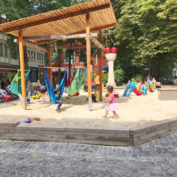 Spielplatz in der Windthorststraße Münster, Kinderspielplatz Harsewinkelplatz