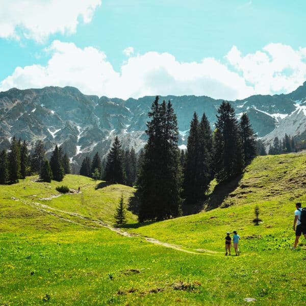 Wandern mit Kindern im Allgäu am Isler in Bad Hindelang mit Einkehr in der Wiedhag Alpe
